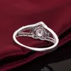 Bague en Zircon en forme de cœur pour femme, bijoux de Couple, amour, mariage, Y10.24