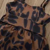 1-4 år Kid Grils Leopard Suspender Dress Fashion Button Bandage High Waist A-Line Princess Dress Q0716