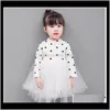 Kleidung Baby Mutterschaft Drop Lieferung 2021 Baby Mädchen Polka Dot Strickkleid Frühling Herbst Kinder Langarm Pullover Kleider Kinder Baumwolle