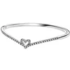 Funkelndes Herz, Knochen, himmlische Sterne, klobiges Infinity-Knoten-Armband, passend für 925er Sterlingsilber-Perlen-Charm, Pandora-DIY-Schmuck G0916260r