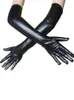 Five Fingers Gloves Sexy Faux Leather Shiny Punk Hip- Jazz Outfit Mittens Culb Wear Cosplay Costumes Accessory Long Latex Glove