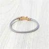 Bangles Bracelets Trendy Bracelet for men 18k Rose Gold Plated Magnetic Buckle Horseshoe Rope U Shaped Bangle women Accessories Wi194L