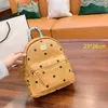 Fashion Luxury Orange Rivet School Bags Designers Rivets Black backpack with Diamond Pattern Silk Scarf Letters M21041501