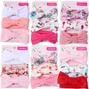 Arrivée 3 pièces bébé tout-petits belle solide pois Floral Allover combiné extensible bandeau accessoires 210528