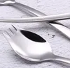 304 Stainless Steel Forks Food Grade Stainless-Steel Spork Glossy Polish Noodle Spoon Western Knife Fork Teaspoon Dinner Spoons SN4281