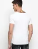 Men Short Sleeve T Shirts Summer Solid V Neck Slim Fit Modal Tee Plus Size XXXL Breathable Tshirts Male