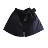 Estate Casual Corea Design 3 4 5 6 7 8 9 10 12 Anni Cotone Blu Navy Khaki Pantaloncini con fiocco dolce per bambini Bambina 210701
