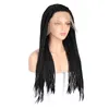 Perruques synthétiques partie tressée boîte tresses perruque cheveux longs noirs 134 dentelle avant pour les femmes Cosplay avec Baby5638993