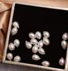 8-9mm Drop Shape Half Hole Natural Pearl Loose Beads Freshwater Pearl Particles Women's Gift