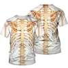 Męskie koszulki 3D Human Bones Print T-shirt Men 2022 Summer O Neck TEE TEE TOPS Zabawne strój w stylu męskie ubrania swobodne