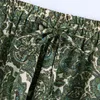 Vintage chique paisley rok vrouwen zomer mode gedrapeerde enkel-leget dame elegante geplooid lange vrouwelijke 210430