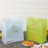 Plastic Drankdrager Take Out Bag Dessert Verpakking Voedsel Bakken Bakkerij Cake Tote Cosmetische Winkelen Bakken Effen Kleur