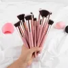 11 Sztuk / zestaw pędzle do makijażu Ustawia łączenie eyeshadow Eyeliner Eyelash Brwi Makijaż Zestaw Szczotki Beauty z Puff Puff and Brethegg