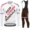 Summer Ag2r French 2021 Team Cycling Jersey Set Clothing Long Sleeve MTB Bike Road Pants Bib Maillot Culotte Fietskleding Ropa Racing Sets