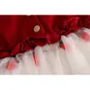 Девочка Платья Вечеринка и свадьба Детская князь Принцесса Корейский красный платье Одежда на день рождения для девочек Маленькая одежда 210515