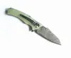 Cena fabryczna Jade Flipper Składany Knife VG10 Damaszek Stal Stale Stale Arkusz + Uchwyt G10 Outdoor Camping Turystyka Kulki Łożysko Fold Noże