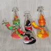 narguilés silicone bong dab rigs plate-forme en verre avec bol fumer des tuyaux en silicone portable narguilé incassable