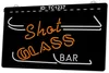 TC1237 Shot Glass Bar Pub Open Light Sign Incisione 3D a due colori