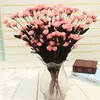 Dekorativa blommor kransar 1 bukett 15 rose huvud konstgjord för vaser falska bröllop hem dekoration tillbehör flores