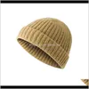 Muts / Skull Hats Caps Hoeden, Sjaals Handschoenen Mode Aessoires Drop Levering 2021 Winter Beanie Warm Cuffed Short Melon Hat Geribbeld gebreid u