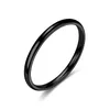 2MM Simple Design Titanium Steel Ring for Women Men Gold Silver Black Solid Color Rings Ladies Bride Wedding Jewelry Nice Gift Size 4 5 6 7 8 9 10 11 12