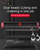 Skrivare Dual Heads Ploter Cutter Kiss Vinyl Klistermärke Die Cutting och Creasing Paper Digital Die-Cutting Machine