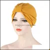 Muts / SKL Caps Hoeden Hoeden, Sjaals Handschoenen Mode Aeserijen Trendy Solid Color Lady Turban Bonnet Zachte Stretch India Wrap Head Sjaal Knoop
