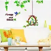 Green Leaf branch Lovely Birds Nest Wall Stickers decals for home decor livingroom bedroom boys girls room decor stickers murals 210420