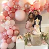 Kit d'arche de guirlande de ballons en or rose, décoration de fête d'anniversaire de mariage, fête prénatale pour enfants, confettis en Latex, 220217