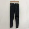 Hosen im koreanischen Stil für Damen, Jeans mit hoher Taille, verwaschenes Grau, einbeiniger Schnitt, schlankmachende Gratfüße 10414 210508