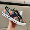 2022 Designer Tennis 1977 Sneakers Canvas Printed Luxury Skor Red Blue Wash Jacquard Denim Skor Ace Gummi Solor Broderade Retro Casual Skor för älskare