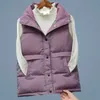 Women Sleeveless Vest Winter Warm Plus Size 2XL Down Cotton Padded Jacket Female Veats Mandarin Collar Waistcoat 210909