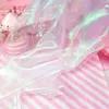 100X150CM Iridescent Tulle Tablecloth With Colorful Plain Yarn Bright Silky Fabric For Costumes Wedding Mermaid Birthday Party Decoration Supplies