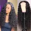 10-30 pouces Brésilien Deep Wave 13x4 Transparent Lace Frontal Wig Human Hair