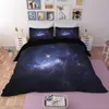 Conjuntos de ropa de cama Juego de estampado de galaxia 3D Fundas nórdicas Fundas de almohada Edredón de una pieza Ropa de cama Ropa de cama