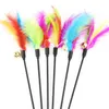 Jouets de chat chaton animal de compagnie teaser plume plumes interactive stick fil stick w wand jouet multicolore