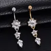 Crystal kinavon bar barbell drop drop dangle percing nombril ombligo belly button button rings men women body body Jewelry4955370