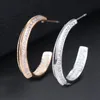 Hoop & Huggie Fashion C Shape Earrings Dubai Type Cubic Zirconia Inlaid Jewelry Boucle D'oreille Femme Aretes De Mujer