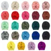 2021 European och American Autumn Baby Hat Tillbehör Indisk Stickad Barns Båge Huvudbonader