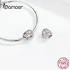 Lucky Clover Heart Shape Charm Dla Kobiet Luksusowa Marka Bransoletka 3mm Rose Gold Color 925 Sterling Silver Jewelry SCC1248 210512