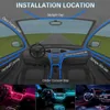 6 In 1 6M RGB LED Car Interior Ambient Light Fiber Optic Strips Light with App Control Auto Atmosphere Decorative Lamp