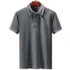 Gris Hommes Polo T-shirt D'été Coton Vêtements Col Rabattu Hommes Vêtements Polo Homme À Manches Courtes Lâche Style Polos Hombre 4XL 210601