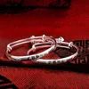 Guochao Bracciale per bambini con regalo di luna piena per bambini di un anno Bracciale con campana personalizzato in argento S999