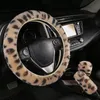 Steering Wheel Covers Winter Imitation Car Cover Plush Pull Handle To Keep Warm Three-piece Set