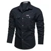 Camisa informal para hombre, 5XL, 6XL, sobrecamisa militar de algodón para hombre, ropa de marca, blusa de ocio AF1388 220309