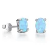 Stud Elgant 925 Sterling Sterling Silver Oval Opal Ring Opal Ring per Women Anniversary Regalo per matrimoni gioielli