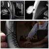 Steering Wheel Covers DIY Black Genuine Leather Cover For BYD S6 S7 F3 F0 G3 G6 L3 E5 Hand-stitched Suede Leathe