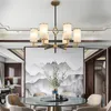 Moderne Kupfer Pendelleuchte Kreative Chinesische Knoten Glas Pendelleuchte Hotel Café Bar Wohnzimmer Esszimmer Schlafzimmer Hängende Beleuchtung