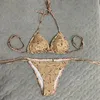 Trendy Buchstaben Kette Bikinis Bademode Sexy Split Halter Spa Pools Badeanzug Sommer Strand Tauchen Badeanzug Frauen Mode