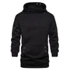 Men's Hoodies Men's & Sweatshirts Front Pocket Drawstring Pullover Hoodie Long Sleeve Solid Color Metal Holes Hooded Sweatshirt Male